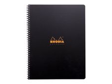 Rhodiactive Notebook - Cahier à spirale A4+ (22,5 x 29,7 cm) - 160 pages - ligné avec marge - couverture en polypropylène recyclé - noir