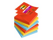 Post-it Super Sticky Z-Notes Playful - 6 Blocs-notes - 76 x 76 mm - 540 feuilles (6 x 90)