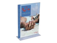 Promocome - Porte-visuel de comptoir en "T" - A5 recto/verso