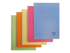 Clairefontaine Linicolor - Cahier polypro à spirale A4 (21x29,7cm) - 100 pages - grands carreaux (Seyes) - disponible dans différentes couleurs