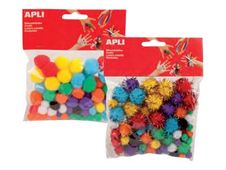 Apli - 78 pompons - coloris assortis