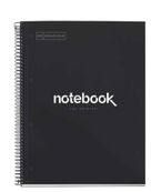 Notebook Emotions, couverture rigide, A4, quadrillage 5x5 mm, 80 feuilles de 1 couleur, Miquelrius, Noir.