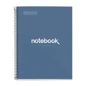 Notebook Emotions, couverture rigide, A4, quadrillage 5x5 mm, 80 feuilles de 1 couleur, Miquelrius, Marine.