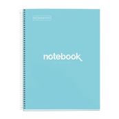 Notebook Emotions, couverture rigide, A4, quadrillage 5x5 mm, 80 feuilles de 1 couleur, Miquelrius, Bleu ciel.