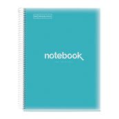 Notebook Emotions, couverture souple, A4, quadrillage 5x5 mm, 80 feuilles de 1 couleur, Miquelrius, Bleu Ciel.