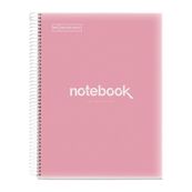Notebook Emotions, couverture souple, A4, quadrillage 5x5 mm, 80 feuilles de 1 couleur, Miquelrius, Corail.