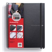 THE ORIGINAL NOTEBOOK, couverture souple, A5, quadrillage 5x5 mm + lisse , 120 feuilles de 2 couleurs, Miquelrius, Noir.