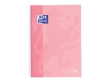 Oxford Touch' - Cahier à spirale 24 x 32 cm - 160 pages - petits carreaux (5x5 mm) - rose pastel