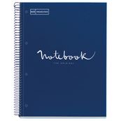 Notebook Emotions, couverture rigide, A4, quadrillage 5x5 mm, 80 feuilles de 1 couleur, Miquelrius, Marine.