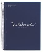 Notebook Emotions couverture souple A4 quadrillage 5x5 mm 80 feuilles de 1 couleur, Miquelrius Bleu marine.