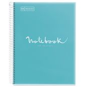 Notebook Emotions, couverture souple, A4, quadrillage 5x5 mm, 80 feuilles de 1 couleur, Miquelrius, Bleu Ciel.