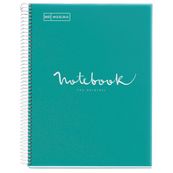 Notebook Emotions, couverture souple, A4, quadrillage 5x5 mm, 80 feuilles de 1 couleur, Miquelrius, Turquoise.