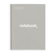 Notebook Emotions, couverture rigide, A4, quadrillage 5x5 mm,  80 feuilles de 1 couleur, Miquelrius, Gris.
