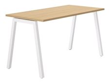 Bureau CONNEXION - 160 cm - Pieds métal - Chêne/blanc