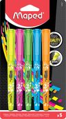 Maped Fluo Peps Pen - Pack de 5 surligneurs - couleurs assorties