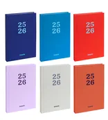 Agenda Rainbow - 1 jour par page - 12 x 17,5 cm - 6 couleurs disponibles - Brepols