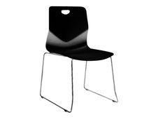 Chaise TECSEAT - Empilable - coque en polypropylène noir - pieds chromés fenêtre