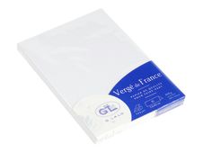 G.LALO Vergé de France - 25 Cartes papier demi- pli - 35 x 100 mm - blanc