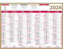 Bouchut Quarantor - Calendrier bancaire 7 mois par face - 40,5 x 55 cm