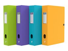 Oxford Memphis - Boîte de classement plastique - dos 80 mm - disponible dans différentes couleurs pastels