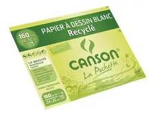 Canson - Pochette papier à dessin recyclé - 10 feuilles - 24 x 32 cm - 160 gr - blanc