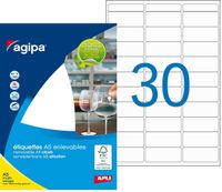 Apli Agipa - Etui A5 - 300 Étiquettes enlevables blanches multi-usages - 19 x 38 mm - coins arrondis - réf 100817
