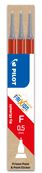 Pilot Frixion Point - 3 Recharges pour rollers effaçables - 0,5 mm - rouge