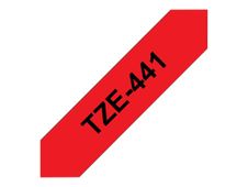 Brother TZe441 - Ruban d'étiquettes auto-adhésives - 1 rouleau (18 mm x 8 m) - fond rouge écriture noire 