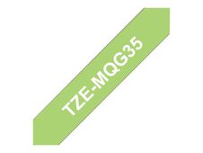 Brother TZeMQG35 - Ruban d'étiquettes auto-adhésives - 1 rouleau (12 mm x 8 m) - fond vert écriture blanche - mat