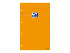 Oxford - Pack de 5 Blocs notes - A4 + - 160 pages - grands carreaux - perforés - orange