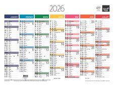 Quo Vadis Arc en Ciel - Calendrier 7 mois par face - 40,5 x 55 cm