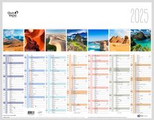 Quo Vadis - Calendrier Fantaisie 7 mois par face - 43 x 33,5 cm - Terre