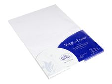 G.LALO Vergé de France - papier à demi-pli préplié - 25 feuilles - Blanc