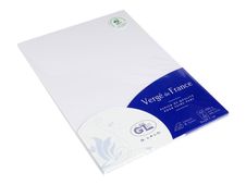 G.LALO Vergé de France - papier de couleur - A4 (21 x 29,7 cm) - 100 g/m² - 50 feuilles - blanc 