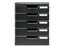 Exacompta Modulo Ecoblack - Module de classement 5 tiroirs - noir