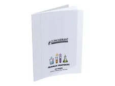 Conquérant Classique - Cahier polypro de travaux pratiques (TP) - 17 x 22 cm - 64 pages - grands carreaux (Seyes)/uni - transparent
