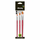 Wonday - Pack de 3 pinceaux plats - N° 6, 10, 14