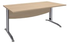 Bureau droit IDRA - L160 cm - Pieds alu - plateau imitation Chêne clair
