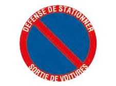 Pickup - Pictogramme rond - Défense de stationner / sortie de voitures - 200 x 200 mm