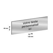 Plaque boîte à lettres personnalisée avec votre texte - 120 x 40 mm - argentée - adhésivée prête à poser