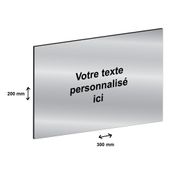 Plaque professionnelle personnalisée avec votre texte - 300 x 200 mm - Epaisseur 3,2 mm - argentée - adhésivée prête à poser