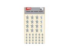 Apli - 3 feuilles gommettes étoile - argenté