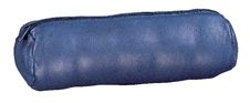 Trousse ronde Oxford - 1 compartiment - cuir teinté bleu roi - Hamelin