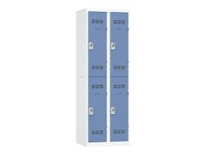 Vestiaire multicases - 2 colonnes - 4 portes - 180 x 60 x 50 cm - gris/beu