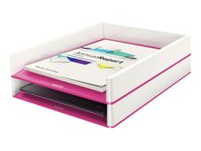 Leitz WOW Dual Colour - Corbeille à courrier blanc/rose 