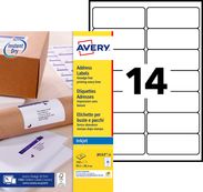 Avery - 350 Étiquettes adresse blanches - 99,1 x 38,1 mm - Impression jet d'encre - réf J8163-25