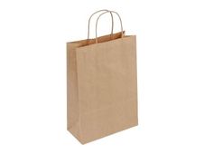 50 Sacs cadeau kraft - poignées torsadées - 35 cm x 14 cm x 40 cm - brun