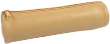 Trousse Merinos GM ronde - 1 compartiment - cuir de mouton havane - Quo Vadis