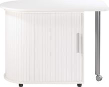 Table pivotante et meuble de rangement - Blanc