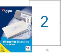 Apli Agipa - 200 Étiquettes adhésives blanches multi-usages - 199,6 x 144,5 mm - coins arrondis - réf 101310